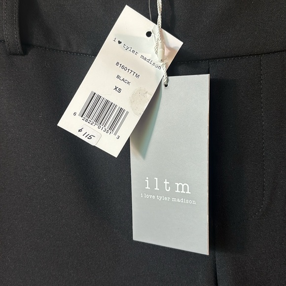 NWT ILTM I Love Tyler Madison Black Mid Rise Cuffed Hem Pants SZ XS Pull On - Picture 3 of 11